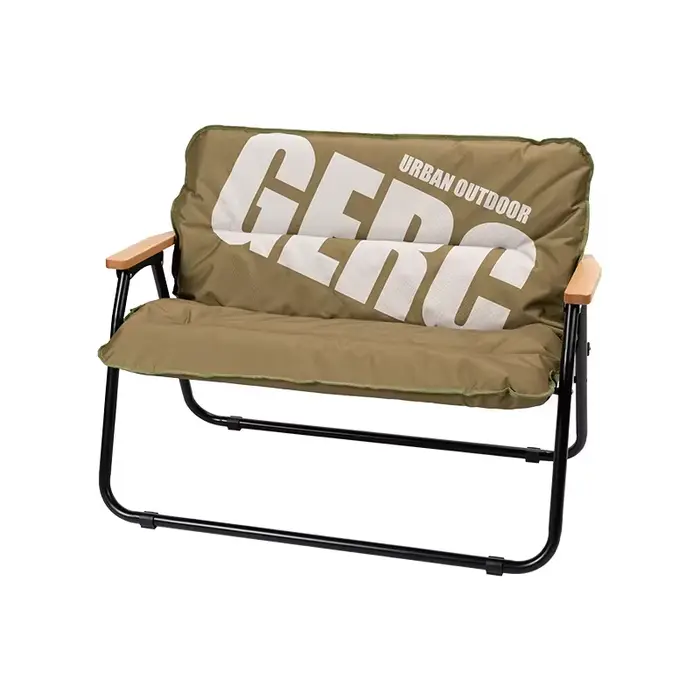 GERC Double chaise pliante extérieure en aluminium pique-nique Camping Portable dossier tabouret de pêche chaise Kermit