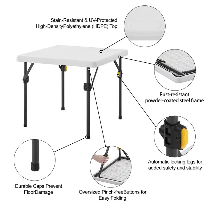 Table de camping pliable portable
